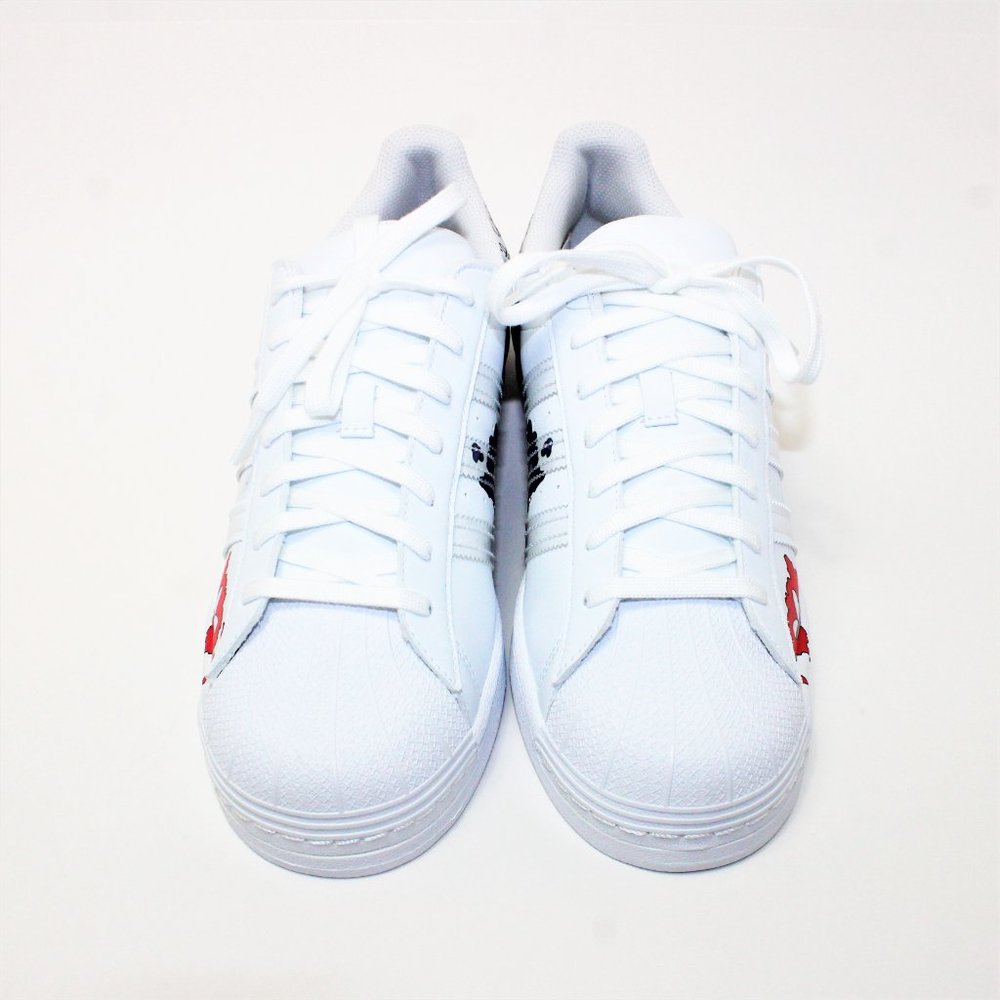 Adidas Superstar White "Painted Comic Art" Classic Shell Toe Men's 10.5 NWT! - Picture 4 of 12